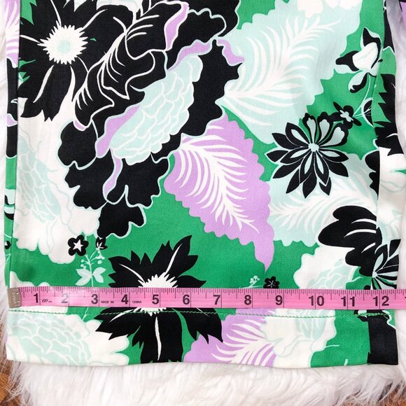 ANTHRO Maeve The Saria Smocked Tropical Floral Wide-Leg Pants Lavender/Green M - Picture 11 of 14